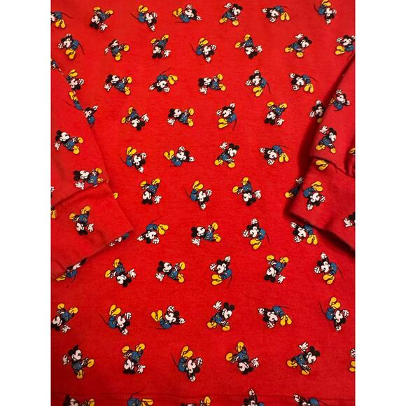 Women's Vintage Disney Mickey & Co Allover Print Turtleneck Red Size M - Picture 6 of 6